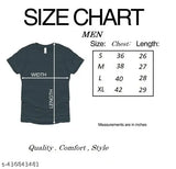 Sky Magic Men's Black Cotton T-shirt with three-quarter sleeves, printed front & back, breathable & comfortable, XS-XL sizes