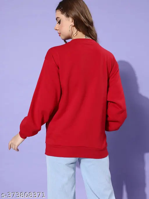 Womens Red Oversized Sweatshirt