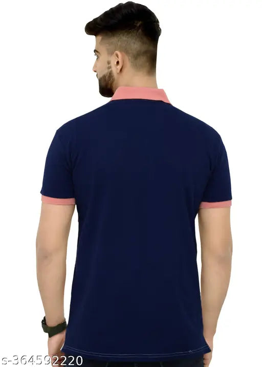 3BROS Striped Polo Neck Short Sleeves Cotton Blend Multicolour Stylish Fashionable & Comfortable Trendy Graphic Mens T-shirts