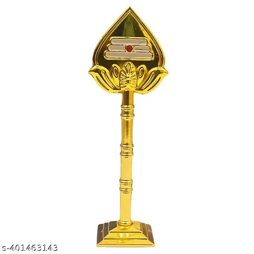 Golden Murugan Vel Metal decor showpiece (6 inch), ideal for pooja room, office, or car dashboard