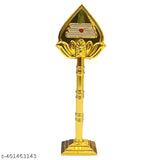 Murugan Vel Metal golden decorative showpiece (6 inches), Indian artistry for pooja room, office, or car dashboard