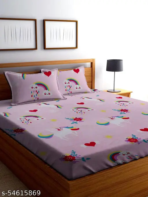 Glory Glace cotton double bed comforter set, 90x100 inches with 2 pillow covers (18x28 inches), breathable polyester blend for a cozy sleep, made in India