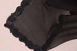 Black georgette saree and blouse with lace trim