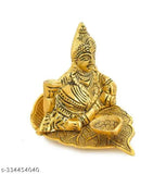 Metal Kuber Deepak oil lamp, 14cm x 7cm x 10cm, Feng Shui showpiece from India