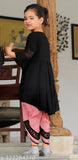 Rayon A-line kurti with dhoti pants for kids (4-12 years), solid pattern with show buttons and attached lace, Indian origin