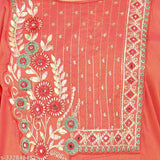 Girls' embroidered rayon kurta with trousers set, A-line and three-quarter sleeves, sizes from 4-5 years to 15-16 years