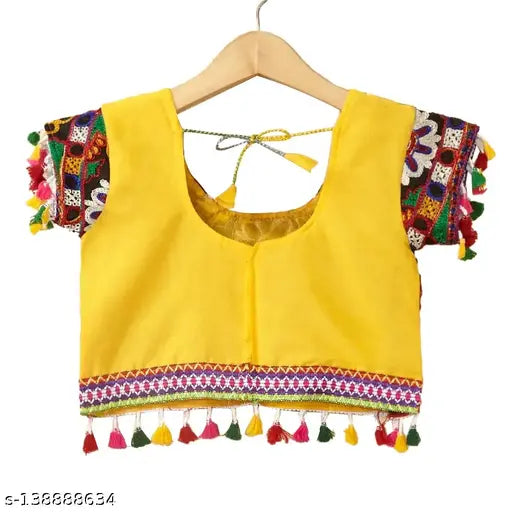 CCRINGYellow embroidered Banjara India Kutchi girls ChaniyaLehanga Choli with Dupatta, 3-4 years size, 20m lehenga length and 1.5m dupatta length, cotton fabric