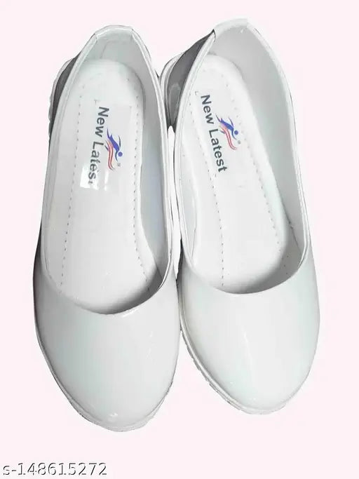 Kids white patent leather school shoes - durable, comfortable, stylish for girls (New)