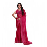 Red embellished Jimmy choo Bollywood saree with unstitched blouse (5.5mtr)