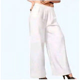 White rayon casual ankle-length palazzo pants, free size