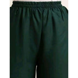 Green rayon women's casual ankle-length palazzo, solid design, free size