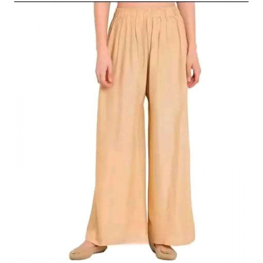 Golden rayon women's casual ankle-length palazzo, solid design, free size
