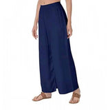 Navy Blue Rayon women's casual ankle-length palazzo, free size, solid pattern