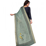 Green chanderi silk printed dupatta for casual occasions, suitable for machine wash