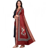 Maroon chanderi silk printed dupatta for casual occasions, machine washable