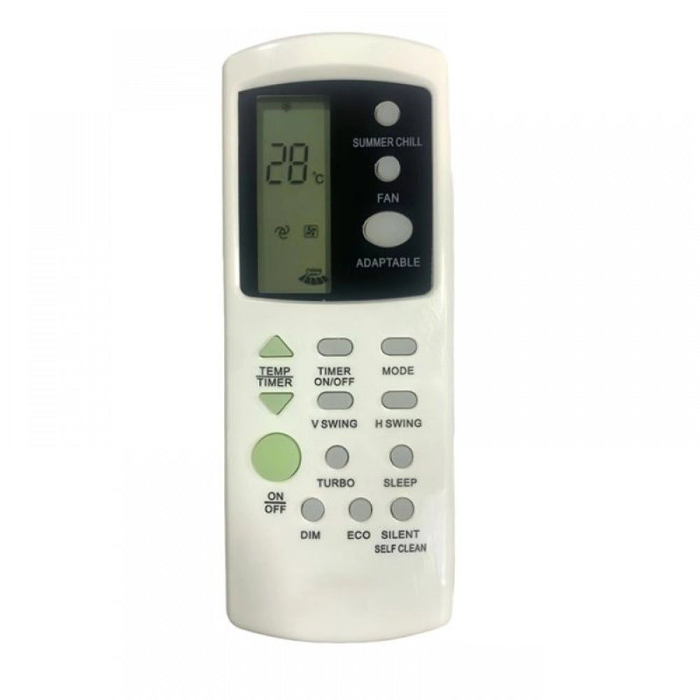 White infrared remote No. 210G (No Backlight), compatible with Godrej AC, long-range operation for comfortable use from sofa or bed