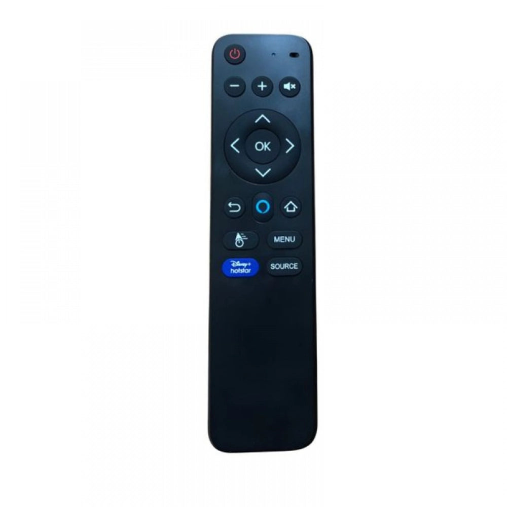 Black infrared remote No. 1180 (with Voice), compatible for Akai Smart TV LCD/LED, easy-to-hold design for comfortable use from sofa or bed, maximum range of 30 feet