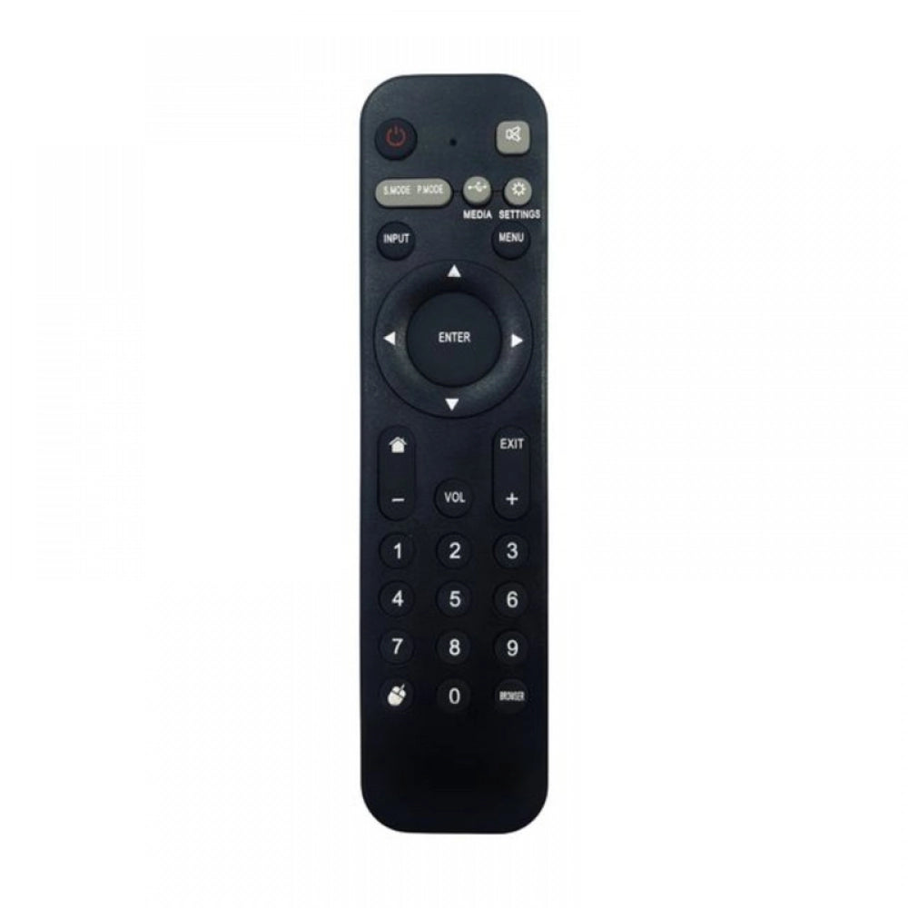 Black infrared remote control for K.O.D.A.K Smart TV LCD/LED, compatible with Remote No. 1240 (No Voice), ergonomic design, zinc carbon battery, maximum range of 30 feet