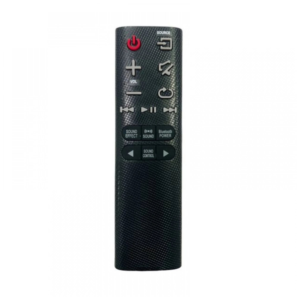 Black infrared remote compatible with Samsung Home Theatre Sound Bar (max range 30 feet), ergonomic design for easy grip and long-distance use from sofa, divan or bed