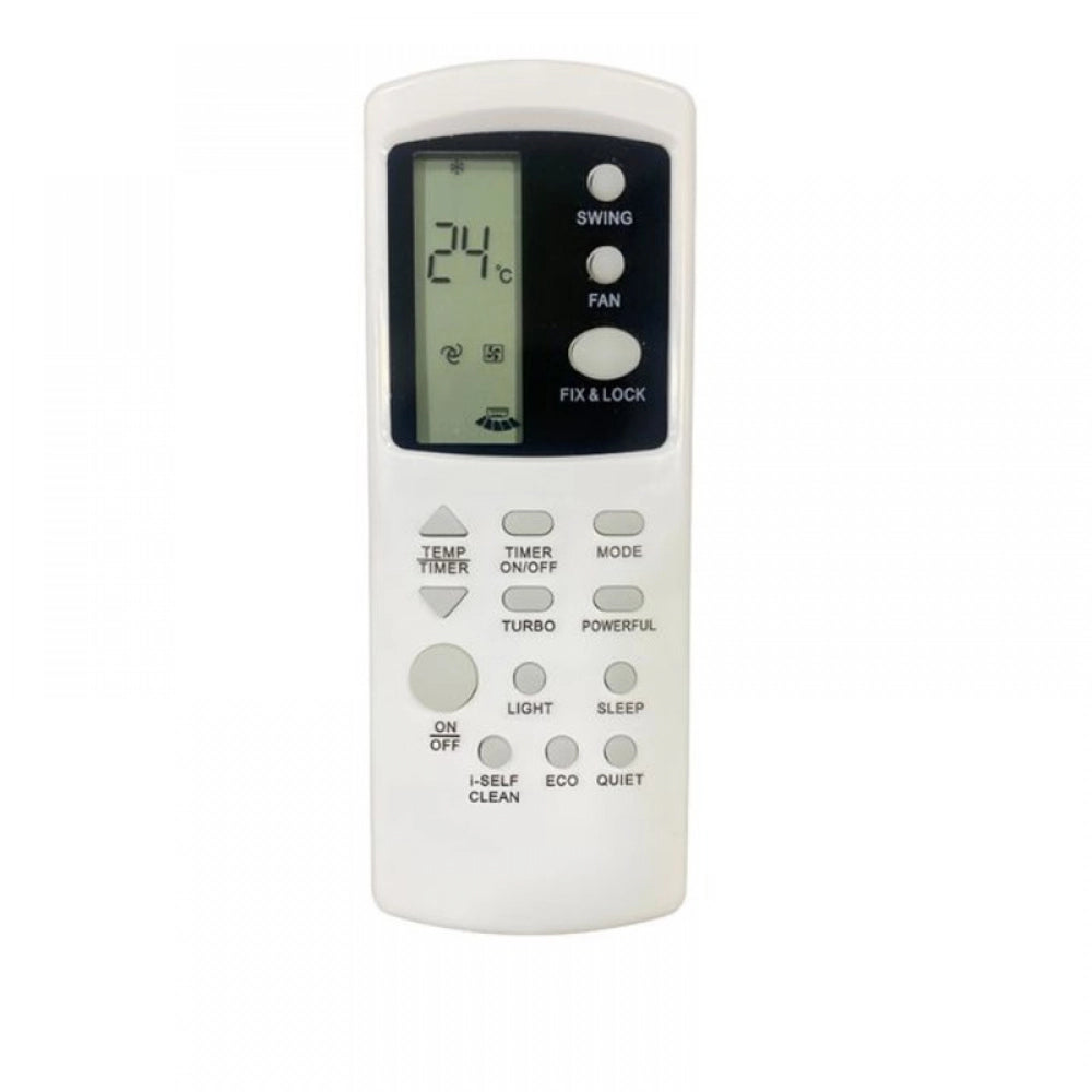 White infrared remote compatible with Bluestar AC Remote Control No. 31D (no backlight), long-range operation from any room corner