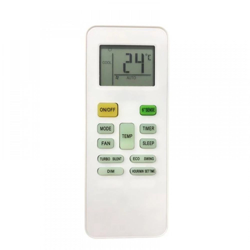 White infrared remote compatible with Whirlpool AC Remote No. 142A (no backlight), long-range ergonomic design for sofa use, zinc carbon battery