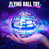 USB Rechargeable Flying Spinner Ball Toy with RGB Lights | 360° Rotating Boomerang Flying Ball | Hand Controlled Magic Hover Spinner | Indoor Outdoor Fidget Toy for Kids & Adults – Blue