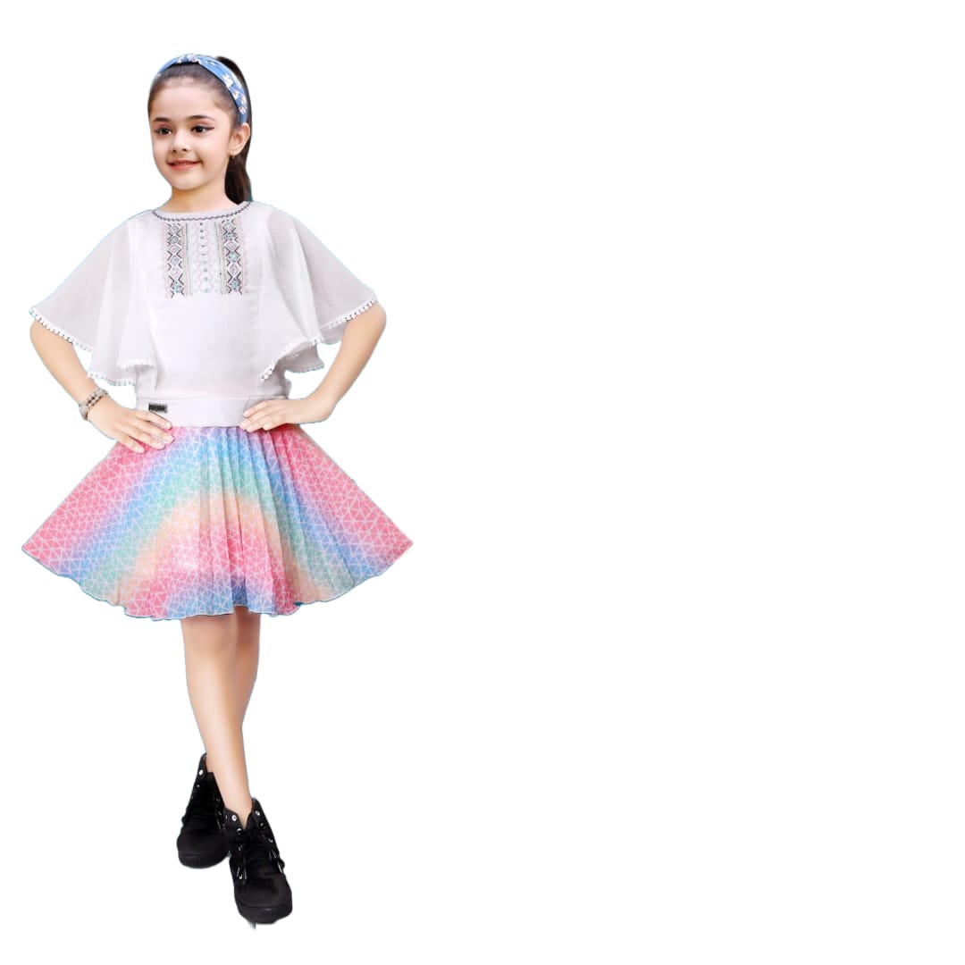Baby Girl Dot Print Layer Hem Dress - 4 - GillKart