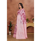 Pink Banarasi Silk Jaquard Woven Saree with unstitched blouse (5.5mtr)