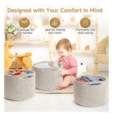 Cotton Kidi 9x7 Inch Pack of 3 Storage Basket For Clothes (Light Brown)