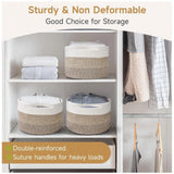 Kidi White cotton storage baskets (9x7 inches), multi-purpose organizer for bathroom, living room & kitchen