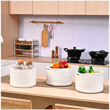 Cotton 9x7 Inch Pack of 3 Storage Basket For Clothes (White)