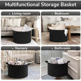 Cotton Basket 14x12 Inch Storage Basket For Clothes (Black)