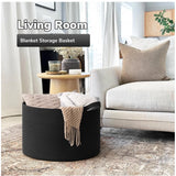 Cotton Basket 14x12 Inch Storage Basket For Clothes (Black)