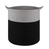 Cotton 12x14 Inch- 1 Pcs Storage Basket For Clothes (Gray-Black)