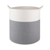 Cotton 12x14 Inch- 1 Pcs Storage Basket For Clothes (Gray-White)