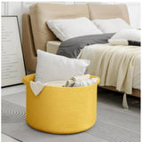 Cotton 14x12 Inch Pack of 1 Storage Basket For Clothes (Yellow)