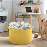Cotton 14x12 Inch Pack of 1 Storage Basket For Clothes (Yellow)