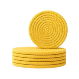 Cotton 6 Pcs Set Tea Coaster 6 Pcs Set (Yellow)
