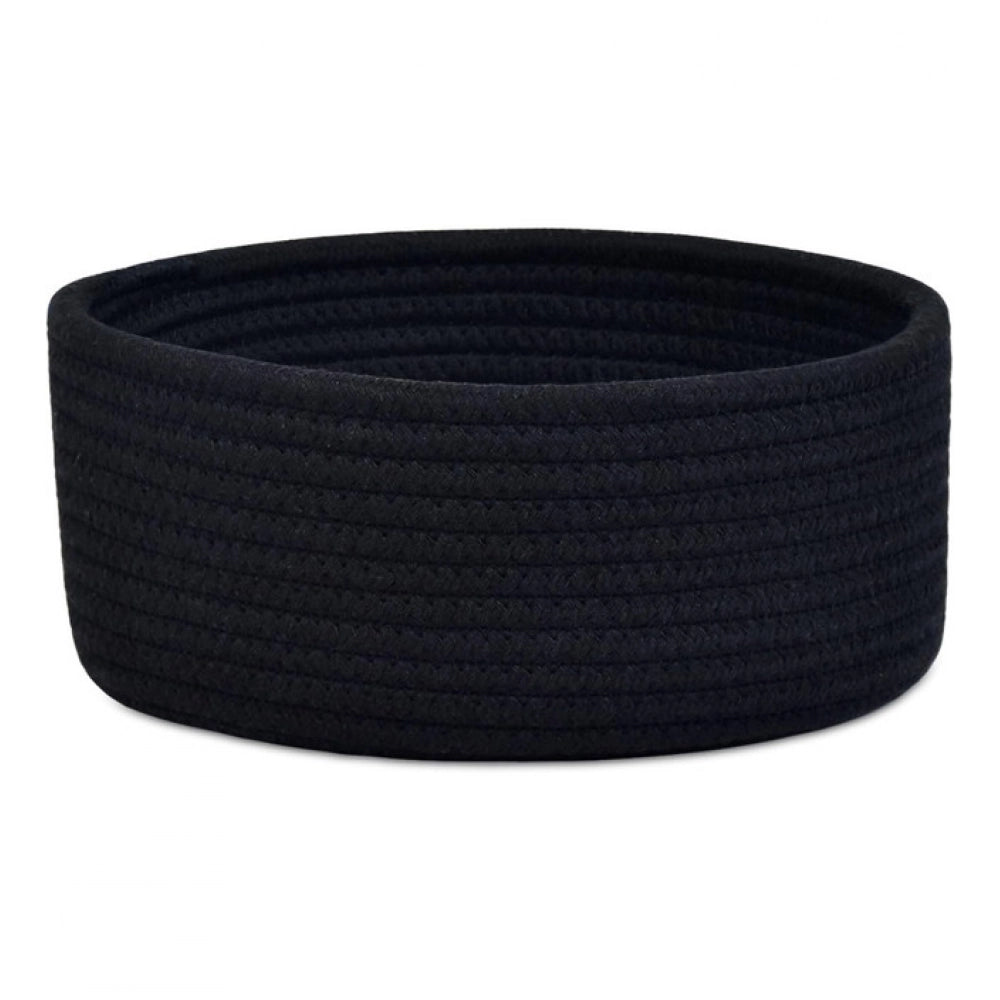 Cotton 8x3 Inch Round 1 Pcs Bedside Organizer (Black)