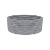 Cotton 8x3 Inch Round 1 Pcs Bedside Organizer (Gray)