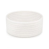 Cotton 8x3 Inch Round 1 Pcs Bedside Organizer (White)