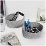 Cotton 8x3 Inch Kidi Round 2 Set Bedside Organizer (Black)