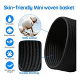 Cotton 8x3 Inch Round 3 Set Bedside Organizer (Black)