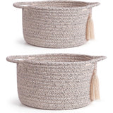 Cotton 8x4 Inch Round 2 Set Kidi With Jhalar Bedside Organizer (Kidi)