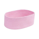 Cotton Oval 10x7x5 Inch Bedside Organizer (Pink)