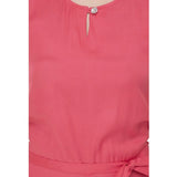 Women's Casual Crepe Sleeveless Jump Suit (Pink)