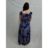 Women's Casual Crepe Sleeveless Dress (Blue)