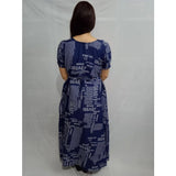 Women's Casual Crepe Half Sleeves Dress (Blue)