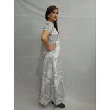 Women's Casual Crepe Half Sleeves Dress (White)