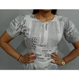 Women's Casual Crepe Half Sleeves Dress (White)